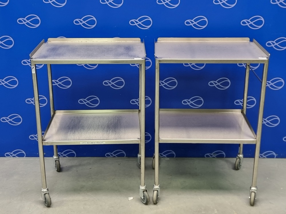 X Bristol Maid Stainless Steel Two Tier Instrument Trolley X Cm