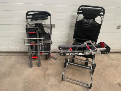 2 x Ferno Compact 2 Track Evacuation Chairs with Storage Brackets