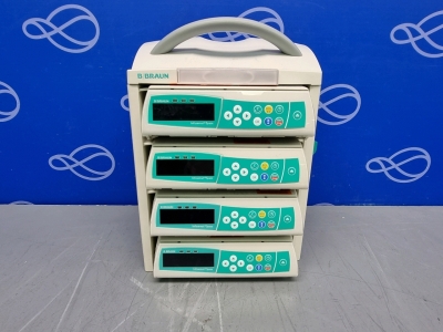 4 x B Braun Infusomat Infusion Pumps in B Braun Space Station Docking Unit