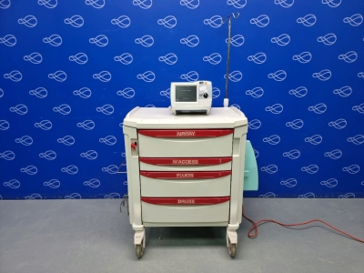 Zoll R-Series Plus Defibrillator on Metro Flexline Crash Trolley