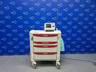 Zoll R-Series Plus Defibrillator on Metro Flexline Crash Trolley