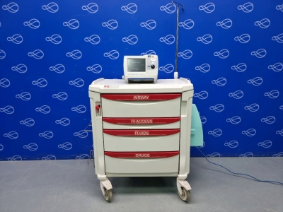 Zoll R-Series Plus Defibrillator on Metro Flexline Crash Trolley