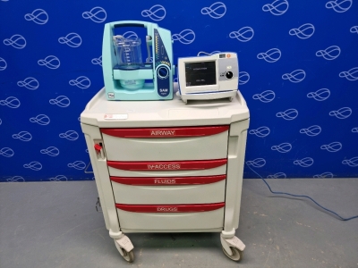 Zoll R-Series Plus Defibrillator on Metro Flexline Crash Trolley