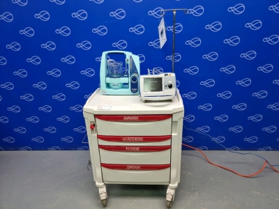 Zoll R-Series Plus Defibrillator on Metro Flexline Crash Trolley