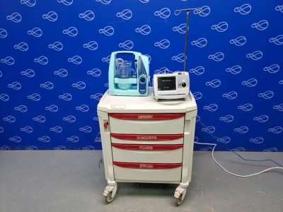 Zoll R-Series Plus Defibrillator on Metro Flexline Crash Trolley