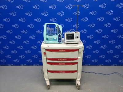 Zoll R-Series Plus Defibrillator on Metro Flexline Crash Trolley