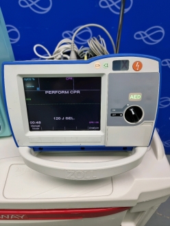 Zoll R-Series Plus Defibrillator on Metro Flexline Crash Trolley - 2