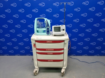 Zoll R-Series Plus Defibrillator on Metro Flexline Crash Trolley