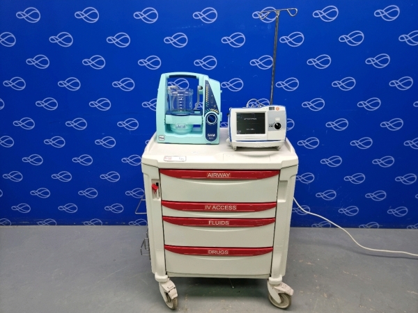 Zoll R-Series Plus Defibrillator on Metro Flexline Crash Trolley