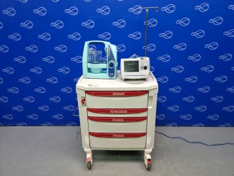 Zoll R-Series Plus Defibrillator on Metro Flexline Crash Trolley