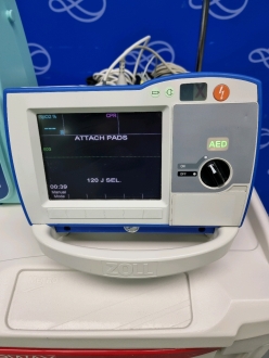 Zoll R-Series Plus Defibrillator on Metro Flexline Crash Trolley - 2