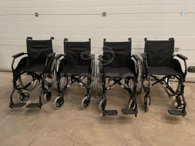 4 x Ultimate Healthcare Orthos XX1 Self Propelling Folding Wheelchairs