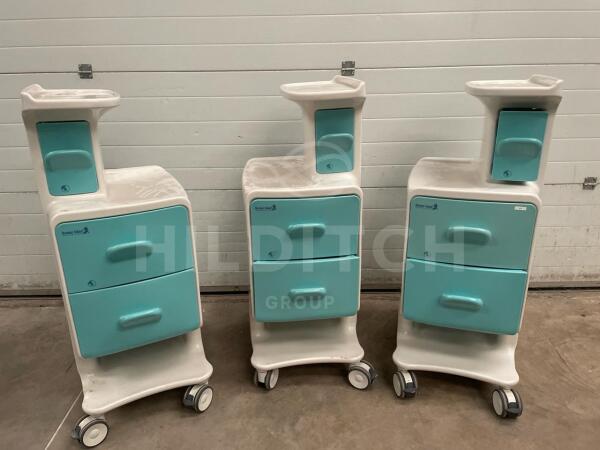 3 x Bristol Maid Mobile Plastic Cabinets