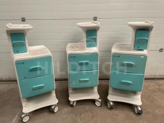 3 x Bristol Maid Mobile Plastic Cabinets