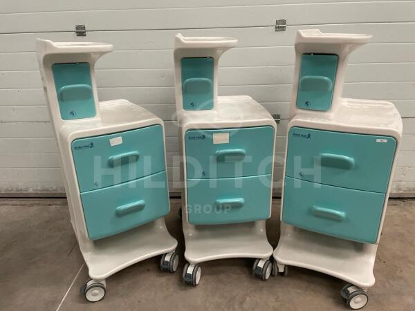 3 x Bristol Maid Mobile Plastic Cabinets