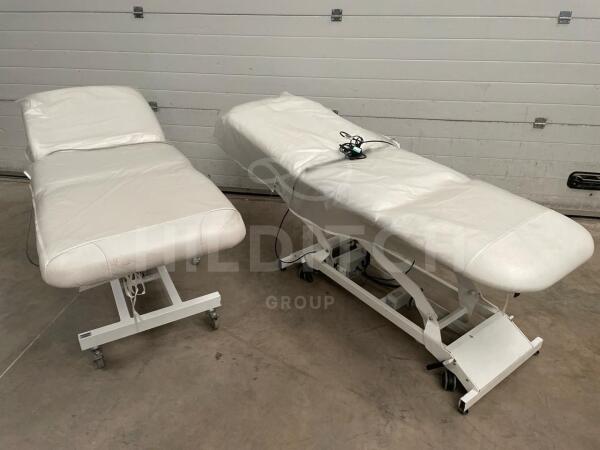 1 x Dewert & 1 x Pheonix 3-Section Electric Patient Couches