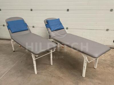 2 x Acime 2-Section Static Patient Couches