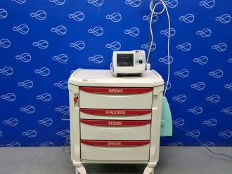 Zoll R-Series Plus Defibrillator on Metro Flexline Crash Trolley