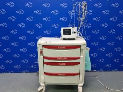 Zoll R-Series Plus Defibrillator on Metro Flexline Crash Trolley