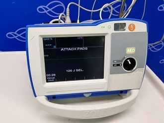 Zoll R-Series Plus Defibrillator on Metro Flexline Crash Trolley - 2