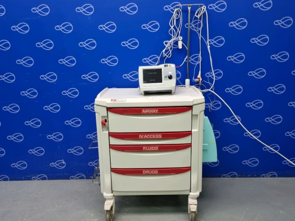 Zoll R-Series Plus Defibrillator on Metro Flexline Crash Trolley