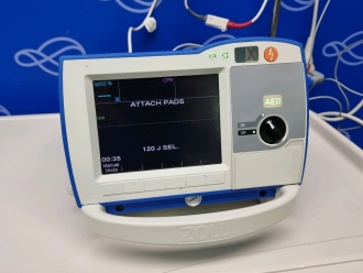 Zoll R-Series Plus Defibrillator on Metro Flexline Crash Trolley - 2