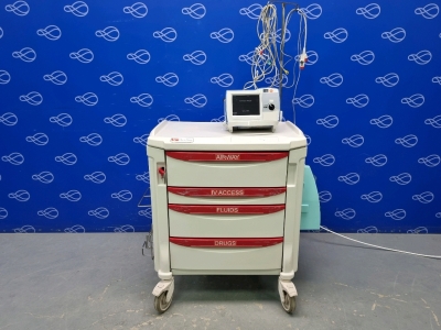 Zoll R-Series Plus Defibrillator on Metro Flexline Crash Trolley