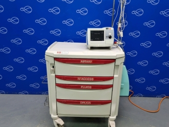 Zoll R-Series Plus Defibrillator on Metro Flexline Crash Trolley