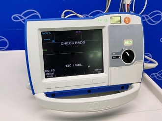 Zoll R-Series Plus Defibrillator on Metro Flexline Crash Trolley - 2