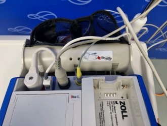 Zoll R-Series Plus Defibrillator on Metro Flexline Crash Trolley - 3