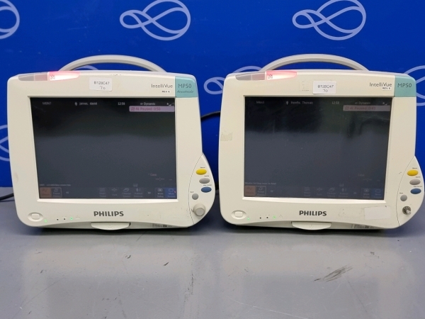 2 x Philips Intellivue MP50 Patient Monitor and 2 x Philips Intellivue X2 Transport Monitor