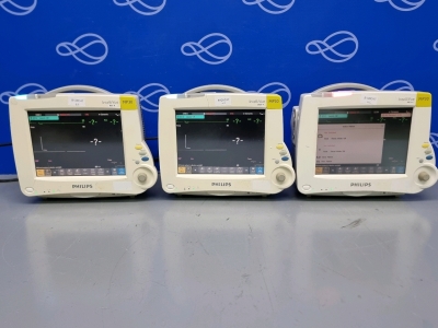 3 x Philips Intellivue MP30 Patient Monitor and 3 x Philips Intellivue X2 Transport Monitor