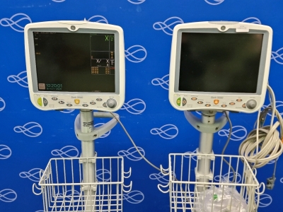 2 x GE Dash 5000 Patient Monitor on Rollstand