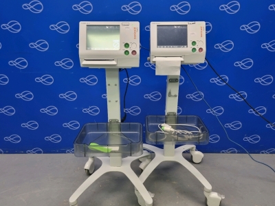 2 x Huntleigh Sonicaid Team 3 Fetal Monitor on Rollstand