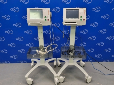 2 x Huntleigh Sonicaid Team 3 Fetal Monitor on Rollstand