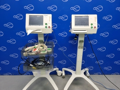 2 x Huntleigh Sonicaid Team 3 Fetal Monitor on Rollstand