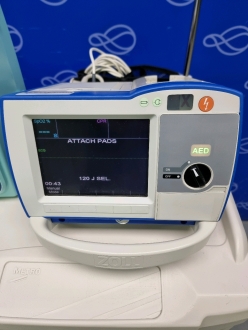 Zoll R-Series Plus Defibrillator on Metro Flexline Crash Trolley - 2