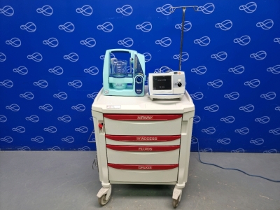 Zoll R-Series Plus Defibrillator on Metro Flexline Crash Trolley