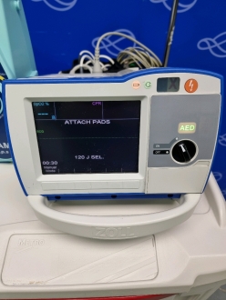 Zoll R-Series Plus Defibrillator on Metro Flexline Crash Trolley - 2