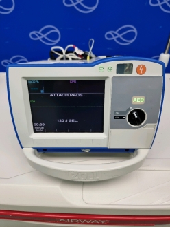 Zoll R-Series Plus Defibrillator on Metro Flexline Crash Trolley - 2