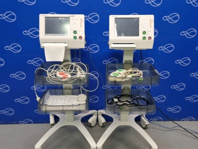 2 x Huntleigh Sonicaid Team 3 Fetal Monitor on Rollstand