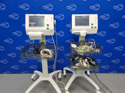 2 x Huntleigh Sonicaid Team 3 Fetal Monitor on Rollstand