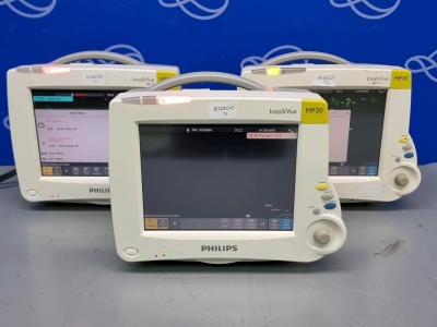 3 x Philips Intellivue MP30 Patient Monitor and 3 x Philips Intellivue X2 Transport Monitor