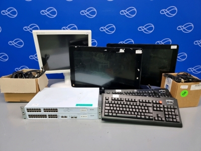 2 x GE Carescape Central Station MAI700, 4 x Seal Shield Keyboard, 1 x 3COM Network Switch, 1 x GE Datex Ohmeda USE1913A Monitor and 4 x PSU,