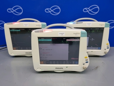 3 x Philips Intellivue MP50 Patient Monitor and 3 x Philips Intellivue X2 Transport Monitor