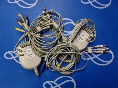 2 x Philips 12 Lead ECG Cable