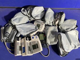 13 x Various Digital Sphygmomanometers with Cuffs & Bags