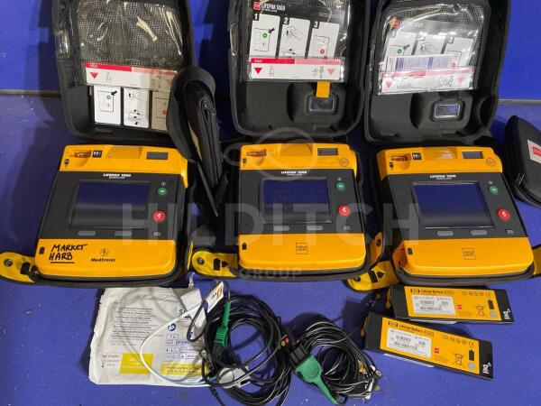 2 x Physio Control & 1 x Medtronic Lifepak 1000 Defibrillators