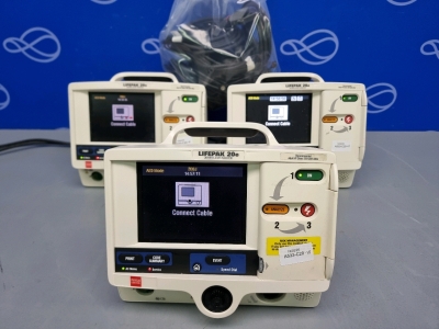 3 x Physio Control Lifepak 20e Defibrillator