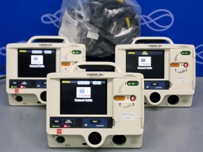 3 x Physio Control Lifepak 20e Defibrillator with Pacer Function